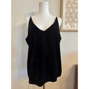 DAHLIA Black Velvet Cami Tank Top Whimsigoth Western Nightclub | LARGE